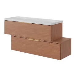 GoodHome Plan de toilette L.120 x l.45 x ép.18 cm effet noyer Kentia