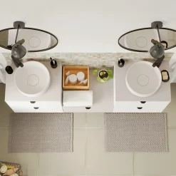 GoodHome Plan de toilette L.60 x l.45 x ép.1,8 cm, beige cachemire, Kentia