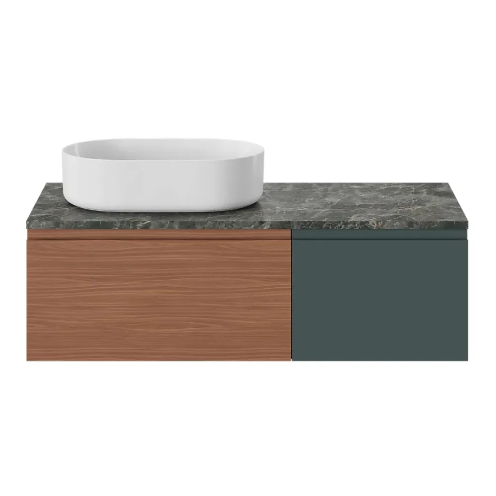 GoodHome Plan de toilette L.100 x l.45 x ép.2 cm effet marbre vert Cadélia