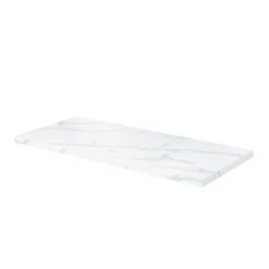GoodHome Plan de toilette L.100 x l.45 x ép.2 cm, effet marbre blanc, Cadélia