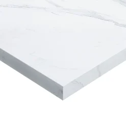 GoodHome Plan de toilette L.100 x l.45 x ép.2 cm, effet marbre blanc, Cadélia