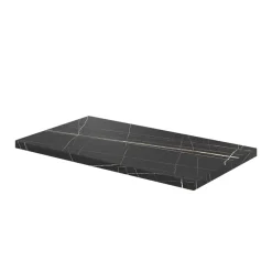 GoodHome Plan de toilette L.80 x l.45 x ép.2 cm effet marbre noir Cadélia