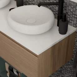 Plan De Travail Buanderie|Plan De Travail Salle De Bains|GoodHome Plan de toilette L.140 x l.45 x ép.1,8 cm blanc mat Kentia