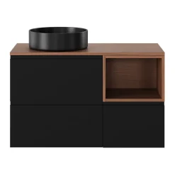 GoodHome Plan de toilette L.100 x l.45 x ép.18 cm effet noyer Kentia