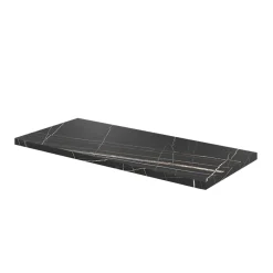 GoodHome Plan de toilette L.100 x l.45 x ép.2 cm effet marbre noir Cadélia