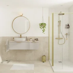 Plan De Travail Buanderie|Plan De Travail Salle De Bains|GoodHome Plan de toilette L.120 x l.45 x ép.2 cm effet travertin Cadélia