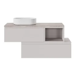Plan De Travail Buanderie|Plan De Travail Salle De Bains|GoodHome Plan de toilette L.120 x l.45 x ép.2 cm effet travertin Cadélia