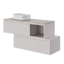 Plan De Travail Buanderie|Plan De Travail Salle De Bains|GoodHome Plan de toilette L.120 x l.45 x ép.2 cm effet travertin Cadélia
