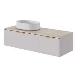Plan De Travail Buanderie|Plan De Travail Salle De Bains|GoodHome Plan de toilette L.120 x l.45 x ép.2 cm effet travertin Cadélia