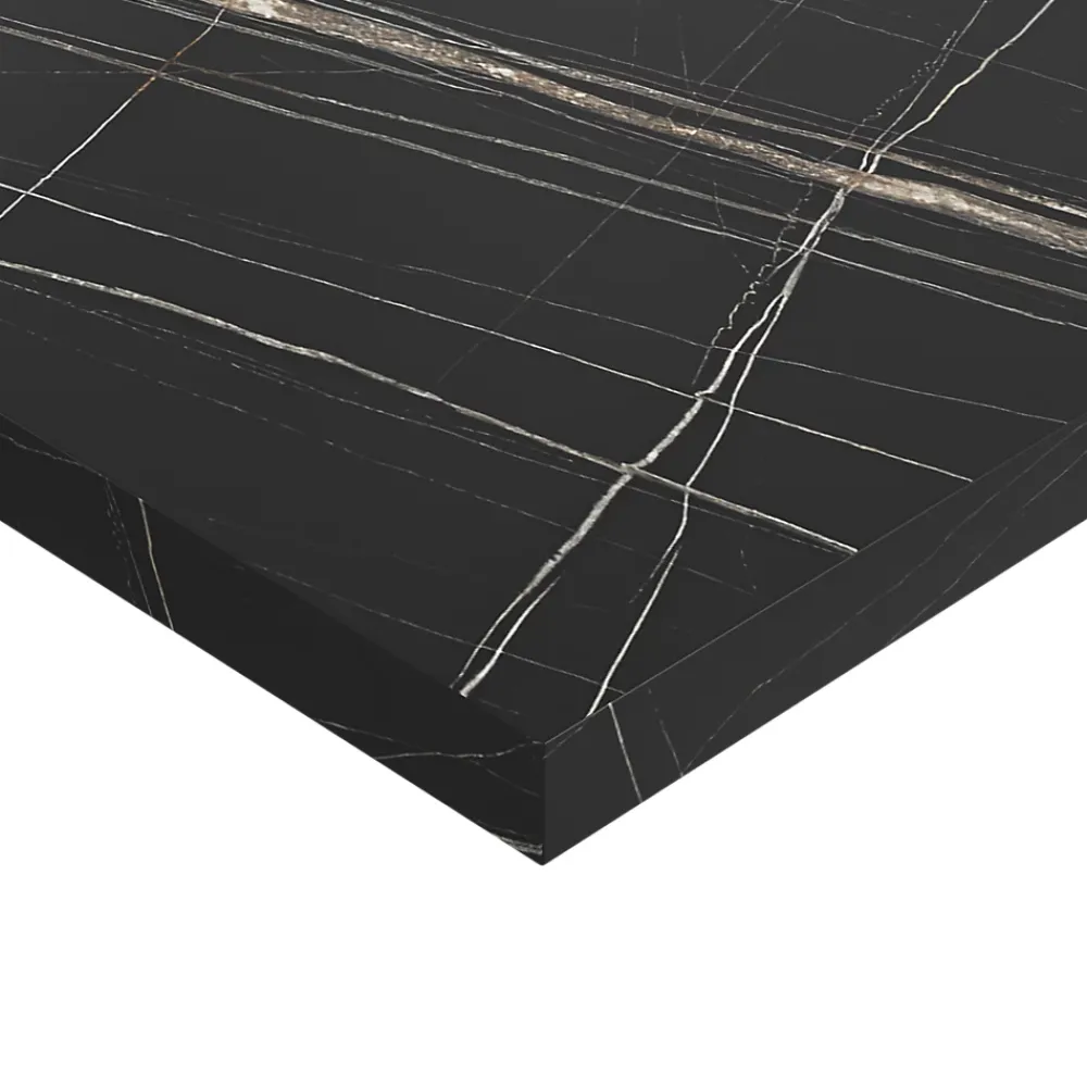 GoodHome Plan de toilette L.140 x l.45 x ép.2 cm effet marbre noir Cadélia