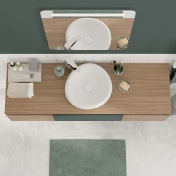 GoodHome Plan de toilette L.140 x l.45 x ép.2 cm effet marbre vert Cadélia