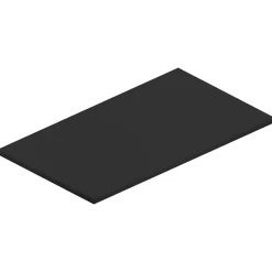 Ipiemme SRL Plan de toilette noir mat L.90 x l.51,5 x ép.2 cm, Pura+