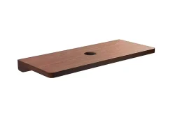 Sanindusa Plan de toilette noyer pour vasque ou lavabo à poser 100x50 trou central de bonde d'évacuation pré-percé Emma 100 noyer