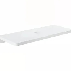 Sanindusa Plan de toilette noyer pour vasque ou lavabo à poser 120x50 trou central de bonde d'évacuation pré-percé Emma 120 noyer