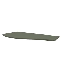 Plan de toilette pour vasque à poser version gauche Vague kaki mat 103,1 cm