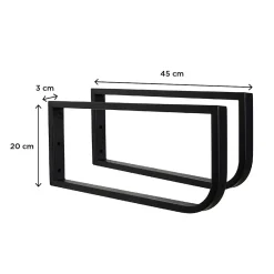 Mob-In Plan de toilette suspendu pour vasque WILL - 120 cm avec équerres noires
