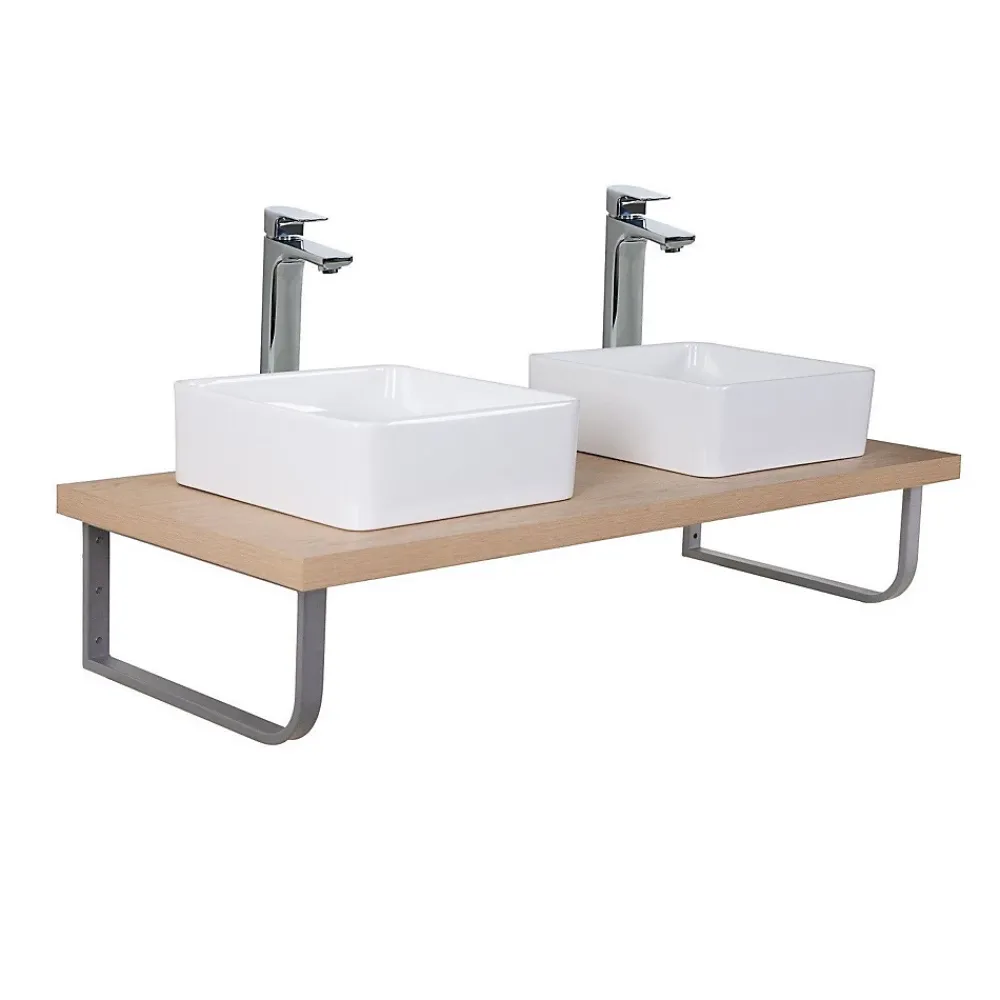 Etagère Salle De Bains|Mob-In Plan de toilette suspendu pour vasque WILL - 120 cm - Ep. 3,8 cm