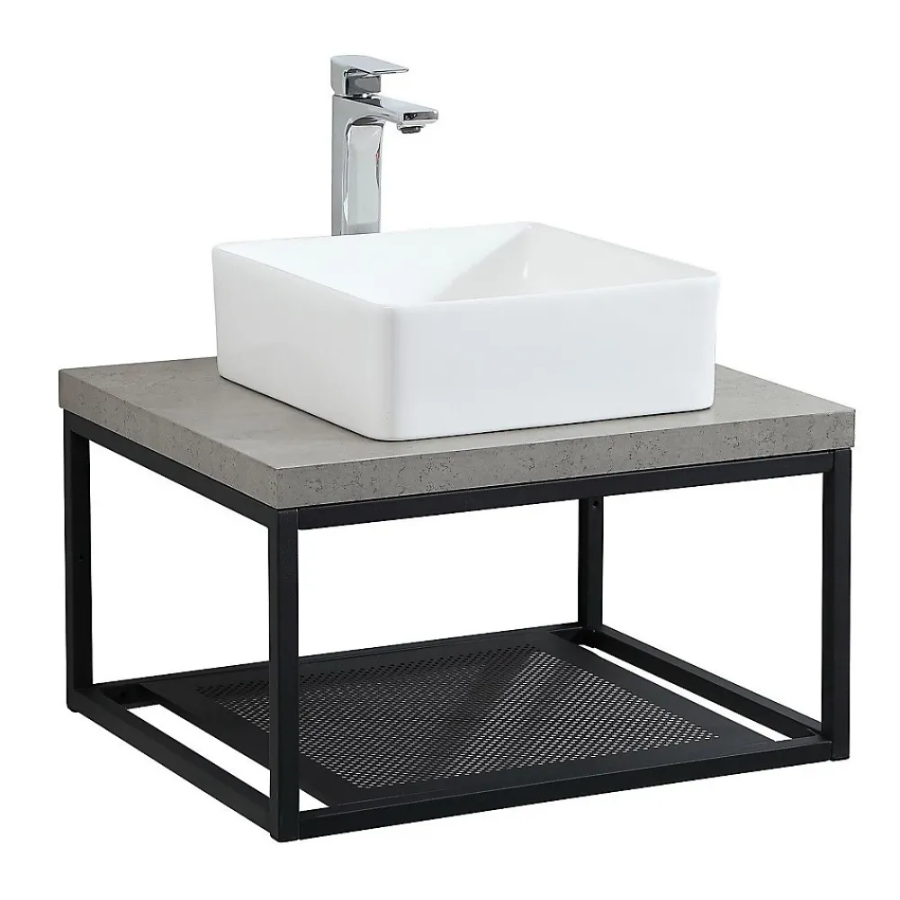 Etagère Salle De Bains|Mob-In Plan de toilette suspendu WILL -Ep. 3,8cm L60cm + structure métal