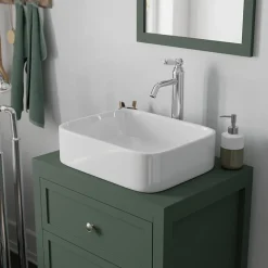 Plan De Travail Buanderie|GoodHome Plan de toilette vert mat L.60,4 x l.45,2 x ép.2,8 cm, Perma
