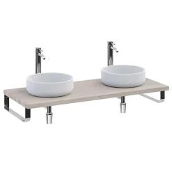 Plan De Travail Salle De Bains|T-Bath Plan de toilette 121x49x3 cm hydrofuge placage frêne naturel