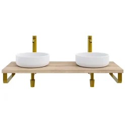 T-Bath Plan de toilette 121x49x3 cm hydrofuge placage orme naturel