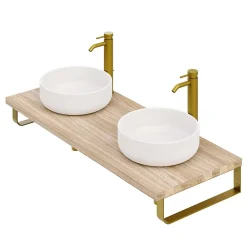T-Bath Plan de toilette 121x49x3 cm hydrofuge placage orme naturel