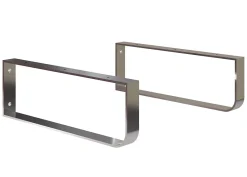 T-Bath Plan de toilette 121x49x3 cm hydrofuge placage orme naturel avec supports chromés