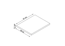 T-Bath Plan de toilette 61x49x3 cm hydrofuge placage frêne naturel