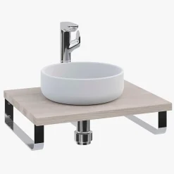 T-Bath Plan de toilette 61x49x3 cm hydrofuge placage frêne naturel
