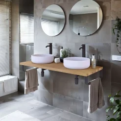 T-Bath Plan de toilette 121x49x3 cm hydrofuge placage chêne naturel