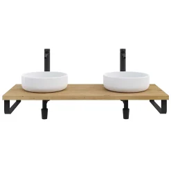 T-Bath Plan de toilette 121x49x3 cm hydrofuge placage chêne naturel