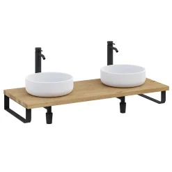 T-Bath Plan de toilette 121x49x3 cm hydrofuge placage chêne naturel