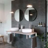 Plan De Travail Salle De Bains|T-Bath Plan de toilette 121x49x3 cm hydrofuge placage frêne naturel avec supports chromés