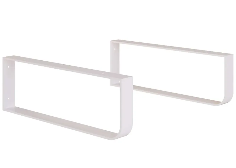 T-Bath Plan de toilette 121x49x3 cm hydrofuge placage orme naturel avec supports blancs
