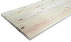 Wood&Sens Plan de travail bois massif Pin Rustique pleines lames L.240 x P.65 cm, Ep.26 mm