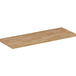 Furnidea Plan de travail en bois chêne massif naturel 120 cm pour meuble de salle de bain