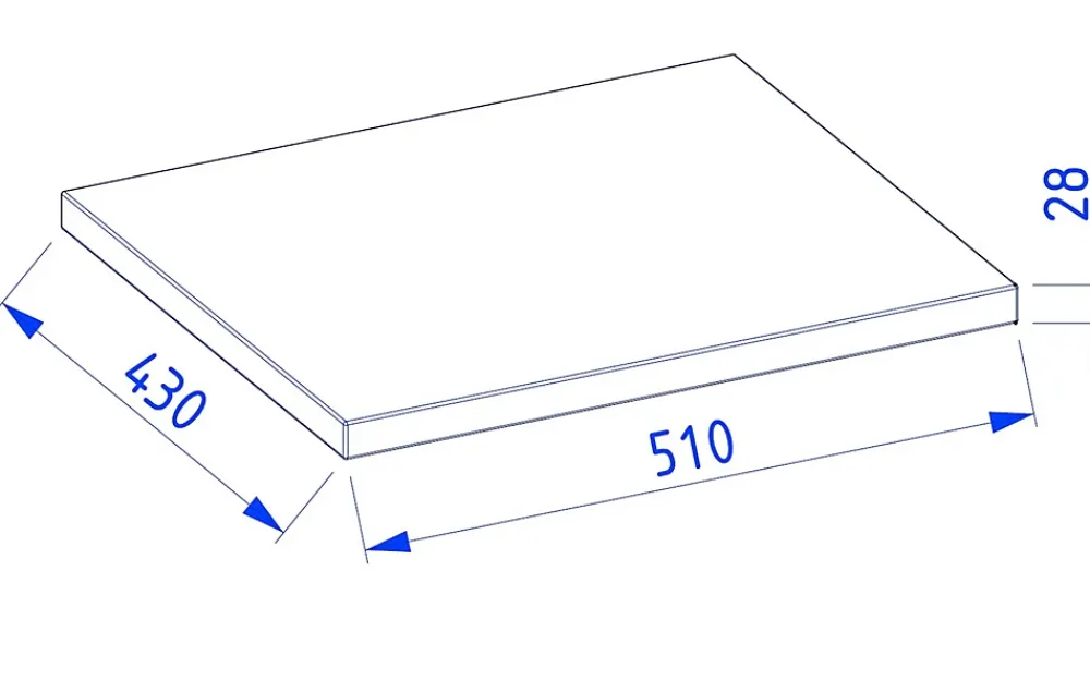 Furnidea Plan de travail en bois chêne massif naturel 50 cm pour meuble de salle de bain