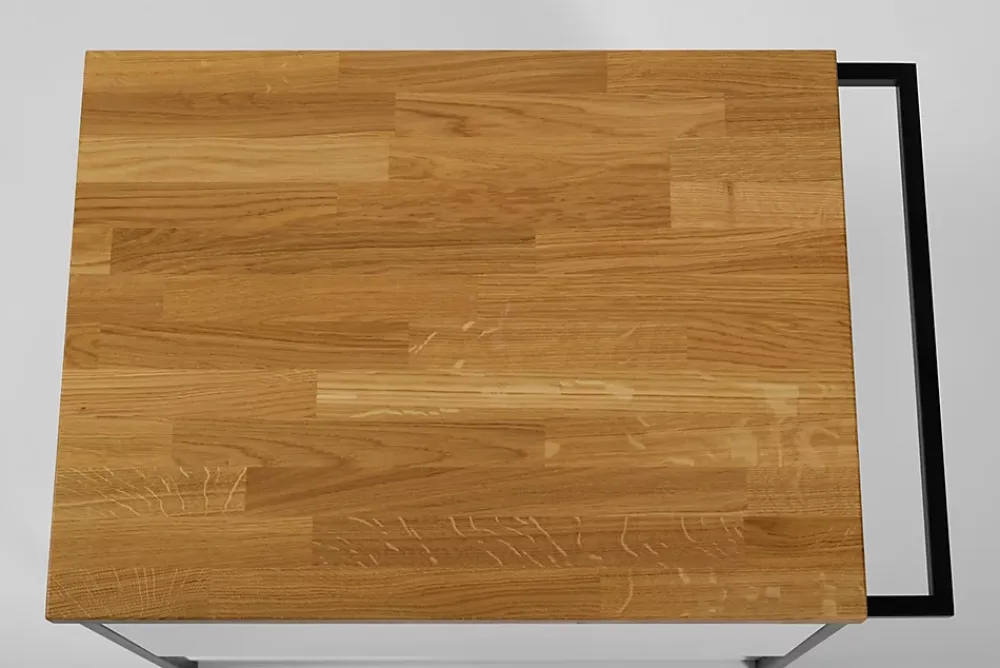 Furnidea Plan de travail en bois chêne massif naturel 50 cm pour meuble de salle de bain