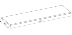 Furnidea Plan de travail en bois chêne massif naturel 160 cm pour meuble de salle de bain