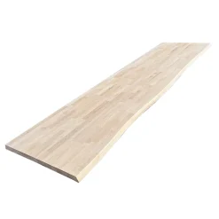 Wood&Sens Plan de travail Hêtre massif bord naturel L.250 x l.65 cm, Ep.36 mm