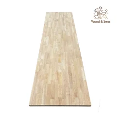 Wood&Sens Plan de travail Hévéa Massif Lamellé Collé Abouté, L.250 cm x l.65 cm, Ep.36 mm