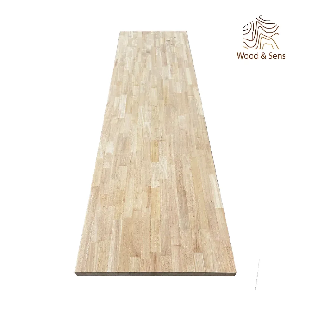 Wood&Sens Plan de travail Hévéa Massif Lamellé Collé Abouté, L.250 cm x l.65 cm, Ep.36 mm