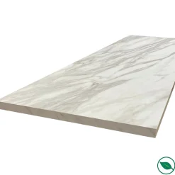 Forestea Plan de travail ilot central stratifié HPL marbre blanc 1600 x 900 x 38 mm