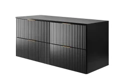 Plan De Travail Salle De Bains|Furnidea Plan de travail pour meuble de salle de bain VENA FLOW noir mat 120 cm