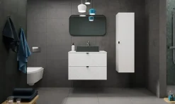 Plan De Travail Salle De Bains|Furnidea Plan de travail pour meuble de salle de bain VENA FLOW blanc mat 80 cm