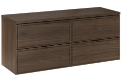 Furnidea Plan de travail pour meuble de salle de bain TERRA VILLA coloris noyer foncé 120 cm