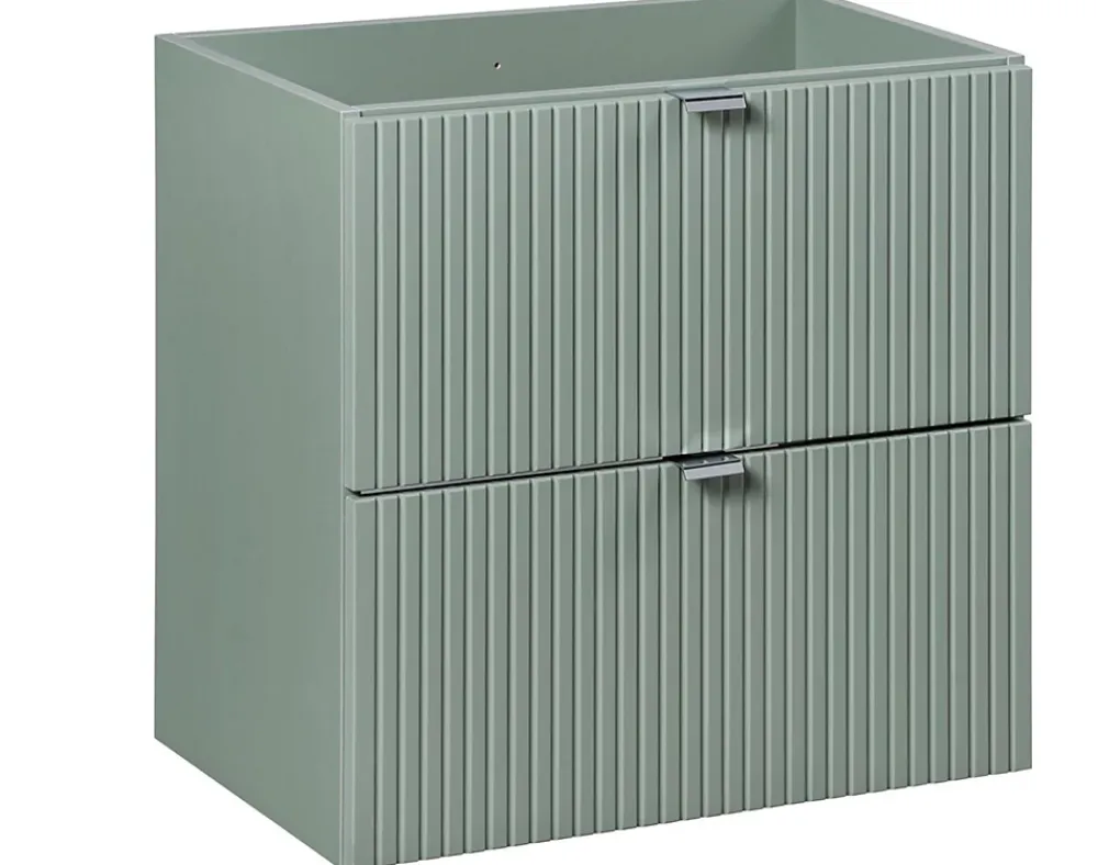 Furnidea Plan de travail pour meuble de salle de bain LINE REED GREEN vert SAUGE 60 cm