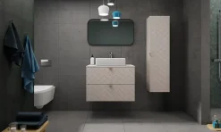 Plan De Travail Salle De Bains|Furnidea Plan de travail pour meuble de salle de bain VENA FLOW cachemire mat 80 cm