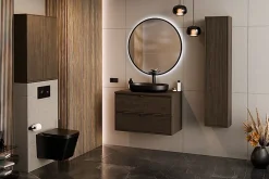 Furnidea Plan de travail pour meuble de salle de bain TERRA VILLA coloris noyer foncé 80 cm
