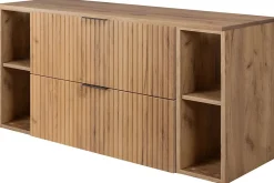 Furnidea Plan de travail pour meuble de salle de bain VENA FLOW chêne Craft 120 cm